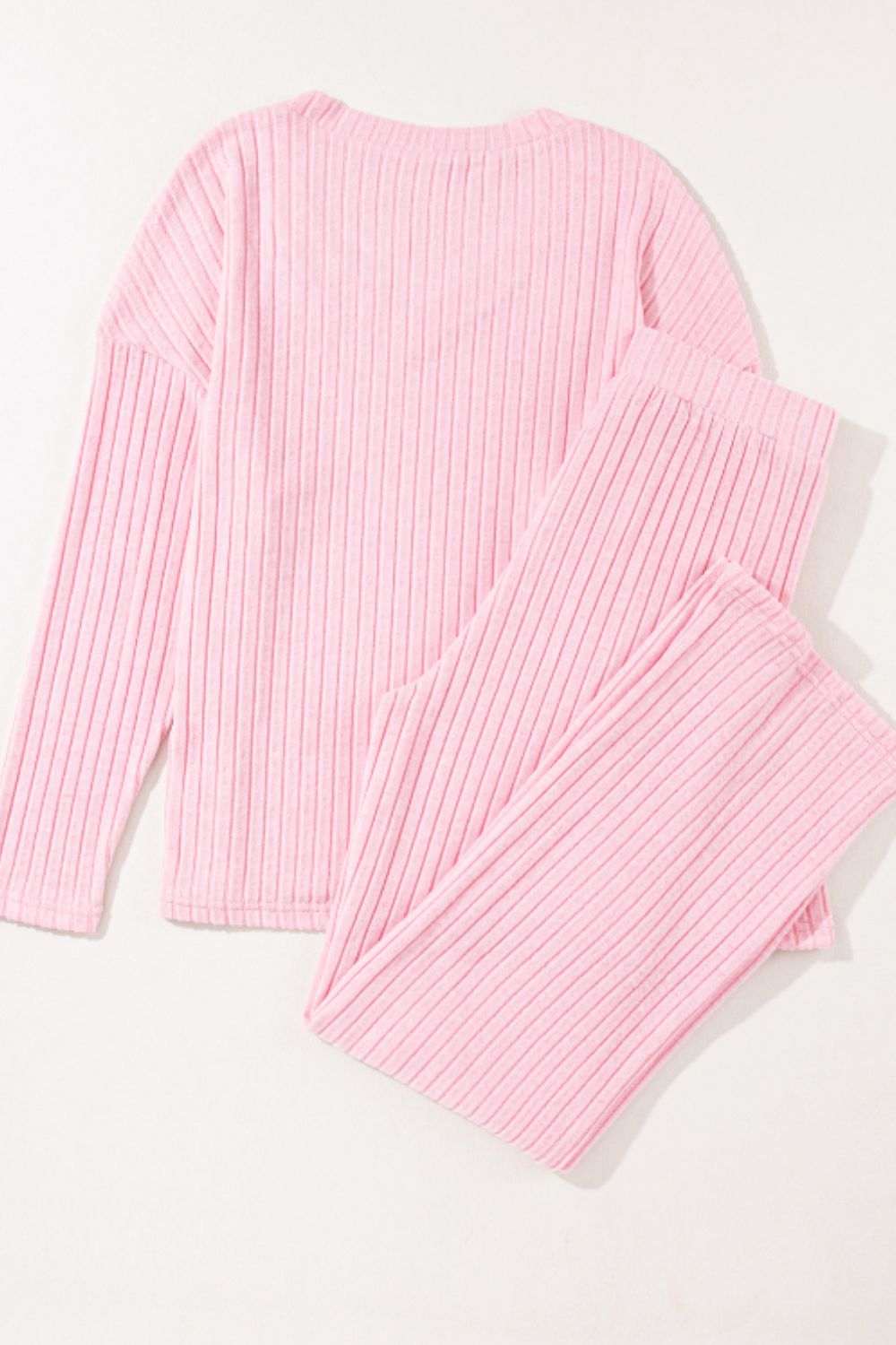 Pink Ribbed Lounge Set