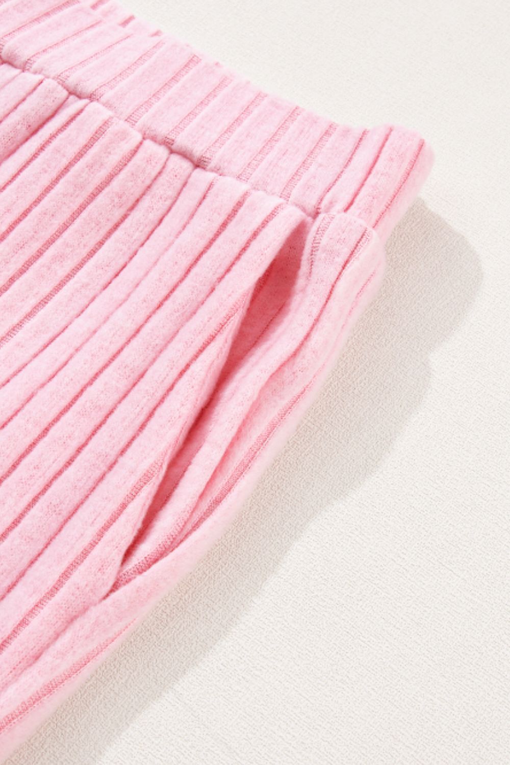Pink Ribbed Lounge Set