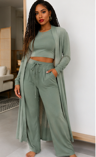 Kendra Cardigan and Pants Lounge Set