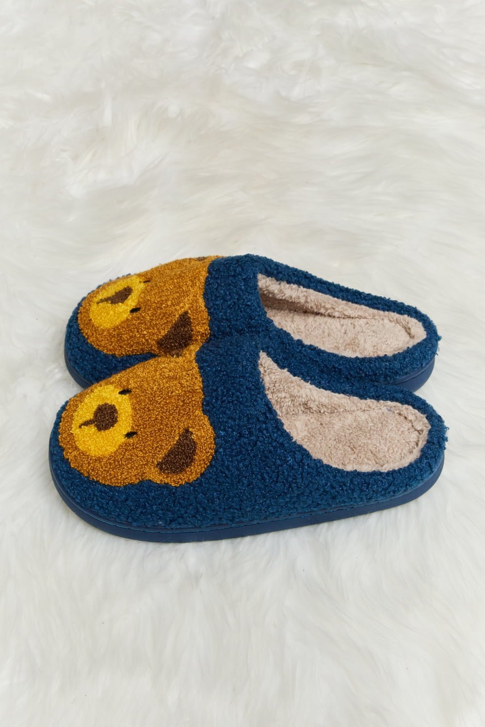 "Hey Teddy" Plush Slide Slippers - Honey Dreams Boutique